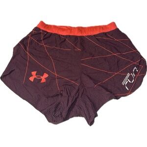Under Armour Mission‎ Run Women's Athletic Shorts Size M Fitted Heat Gear Maroon